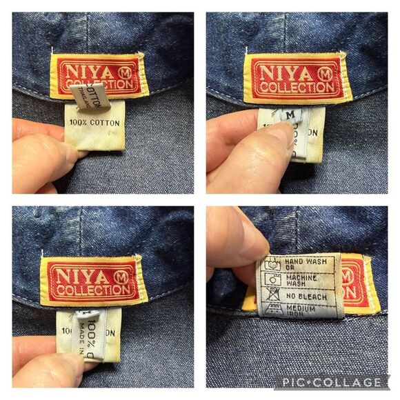 Vintage Niya Collection Heavily Embellished Blue Denim Jean Jacket Sz M - Picture 16 of 16